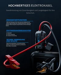 GREEN KEEPER Autó Bikázó Készlet 1000A Hordozható Powerbank 12V Indításrásegítő Benzin Dízel Akkumulátor Töltő Minden Időjárásban 5