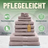 Set de 10 prosoape GREEN MARK Textilien – 100% bumbac – 4 prosoape de mâini 50x100 cm, 2 prosoape de baie 70x140 cm, 2 prosoape pentru oaspeți 30x50 cm, 2 mănuși de baie – nisip/bej 8