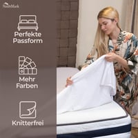 GREEN MARK Textilien plachta 250x150 cm biela, 100% tkaná bavlna, plochá plachta na jednolôžko 3