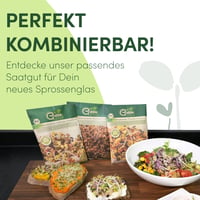 Recipient de germinare Green SEEDS Sprossenzauber, 1 buc., 500 ml, cu capac din oțel inoxidabil și tavă de colectare, pentru germinarea semințelor de broccoli, lucernă, creson, kit pentru începători 6