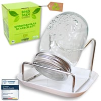 Recipient de germinare Green SEEDS Sprossenzauber, 1 buc., 500 ml, cu capac din oțel inoxidabil și tavă de colectare, pentru germinarea semințelor de broccoli, lucernă, creson, kit pentru începători 8