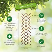 Green Thumbz Fa Spalié Teleszkópos Ollóráccsal 180x25cm Kúszónövényekhez 2