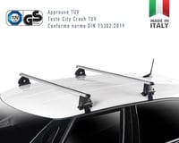 Hliníkový strešný nosič Green Valley Easy One EV s predmontovanými pätkami – univerzálna sada strešných tyčí 7