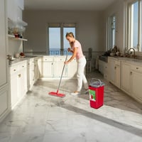 Mop plat cu găleată și storcător GreenBlue MaxiClean GB870 | 2 lavete din microfibră sistem cu două compartimente | Mâner telescopic 360° pentru curățare fără dâre 3