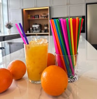 Greenland 100 ks farebných opakovane použiteľných slamiek s čistiacou kefkou – na kokteily, mlieko, džús, čaj – 21 cm x 6 mm 2