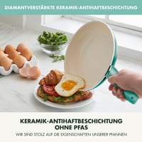 GreenPan Rio keramička tava 26 cm, tirkizna, bez PFAS-a, neprianjajući sloj, otporna na pećnicu do 160°C, periva u perilici posuđa, ručka hladna na dodir 3