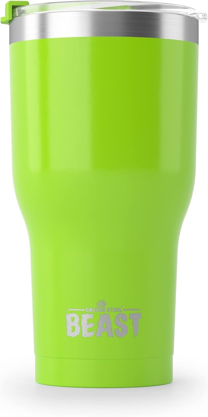 Greens Steel Beast Termosz Bögre 900ml Citromfű Zöld Dupla Falú Rozsdamentes Acél Szívószállal Kávé Tea Hideg Italok