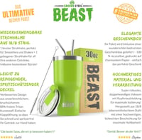 Greens Steel Beast Termosz Bögre 900ml Citromfű Zöld Dupla Falú Rozsdamentes Acél Szívószállal Kávé Tea Hideg Italok 3