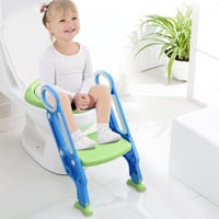 Greensen gyerek WC ülés lépcső funkcióval, magasságállítható toalett adapter puha párnával 2
