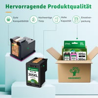GREENSKY 305XL Kompatibilná náhradná atramentová kazeta HP – Čierna a farebná – Pre tlačiarne HP Envy 6020e 6420 DeskJet 2720e 4120e – 2 ks 2