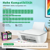 GREENSKY 305XL Kompatibilná náhradná atramentová kazeta HP – Čierna a farebná – Pre tlačiarne HP Envy 6020e 6420 DeskJet 2720e 4120e – 2 ks 3