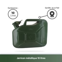 Kovová kanister Greenstar 10198, 10 litrov, čierna – so západkovým uzáverom, vnútornou antikoróznou vrstvou, spĺňa normu UN pre prepravu nebezpečných látok 2