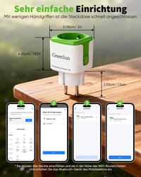 GreenSun WiFi okos konnektor 2db, fogyasztásmérő, időzítő, Alexa & Google 7
