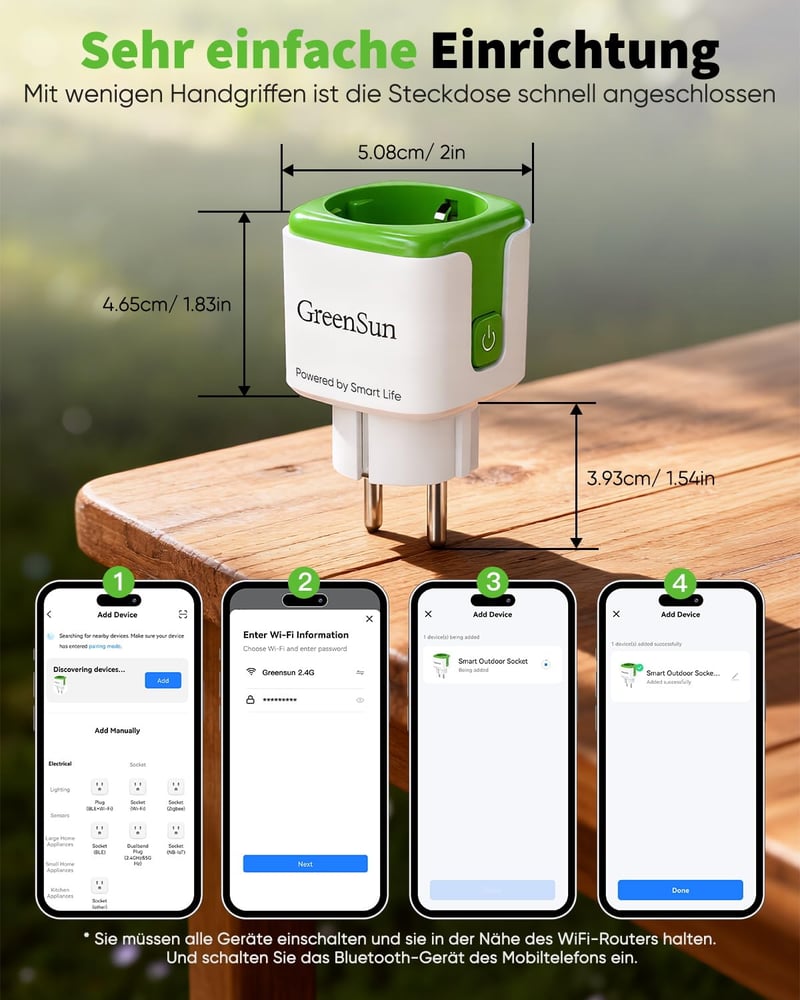 GreenSun WiFi okos konnektor 2db, fogyasztásmérő, időzítő, Alexa & Google