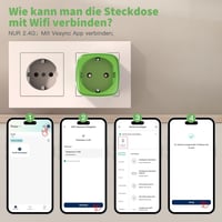 GreenSun WiFi Okos Konnektor Fogyasztásmérővel - Energiaköltség Figyelő, Időzíthető Aljzat, Alexa és VeSync Applikáció Támogatással, 3750W,  6