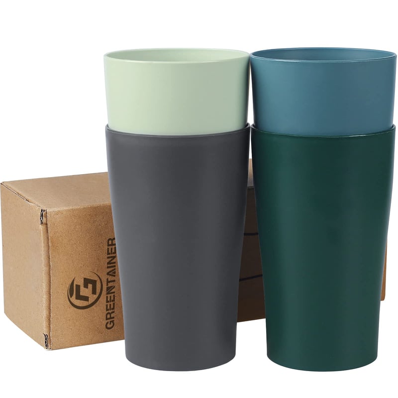 Cestovný hrnček Greentainer s viečkom, 600 ml opakovane použiteľný plastový termohrnček, nepriepustný, na kávu, mlieko, čaj, na kempovanie, piknik, párty