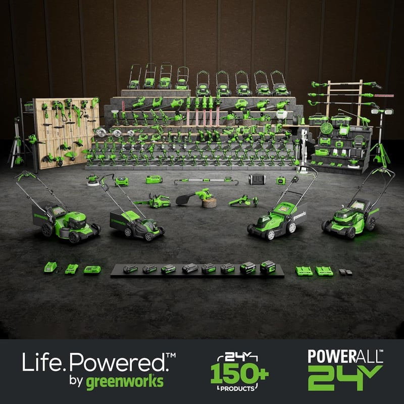 Greenworks 24V 4Ah Lítium-ion Akkumulátor Kerti Gépekhez - Gyorstöltő, LED Kijelző, Univerzális Kompatibilitás