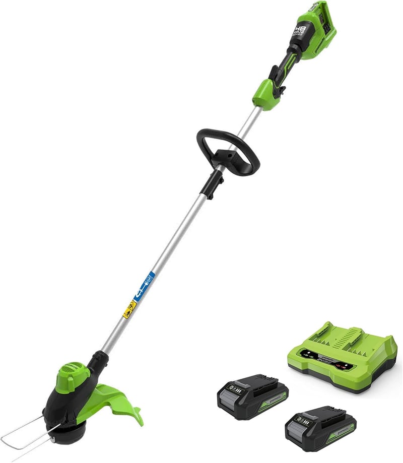 Greenworks 24V akkus fűnyíró 33cm vágásszélességgel, 2x2Ah akkuval és töltővel