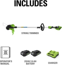Greenworks 24V akkus fűnyíró 33cm vágásszélességgel, 2x2Ah akkuval és töltővel 8