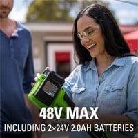 Greenworks 24V akkus fűnyíró 33cm vágásszélességgel, 2x2Ah akkuval és töltővel 6