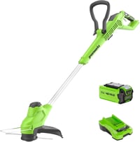 Greenworks 40V Akkumulátoros Fűszegélynyíró, 30cm, 450W, Állítható Fogantyú, Forgatható Fej, Teleszkópos Nyél, 1.65mm Vágószál 1