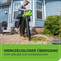 Aspirator și suflantă de frunze cu acumulator Greenworks 40V, cu motor fără perii 7