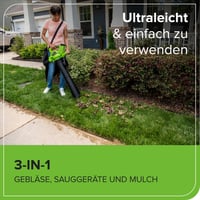 Aspirator și suflantă de frunze cu acumulator Greenworks 40V, cu motor fără perii 8