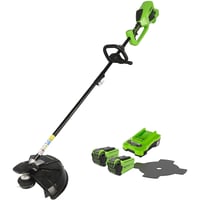 Greenworks GD40BCK2X 40V akumulatorski trimer za travu s motorom bez četkica, širina košnje 40 cm, najlonska nit 2 mm, nož 25 cm, naramenica, 2x40V baterija i punjač 1