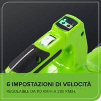GreenWorks GD40BV 40V Akkus Lombfúvó Porszívó Kefe Nélküli Motorral 280 km/h - 40V, Without battery 9