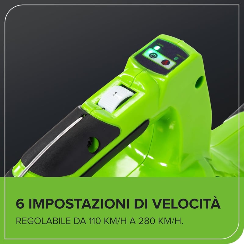 GreenWorks GD40BV 40V Akkus Lombfúvó Porszívó Kefe Nélküli Motorral 280 km/h - 40V, Without battery