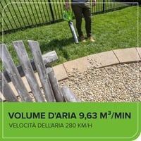 GreenWorks GD40BV 40V Akkus Lombfúvó Porszívó Kefe Nélküli Motorral 280 km/h - 40V, Without battery 6