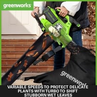 Akumulátorový fúkač a vysávač lístia Greenworks GD40BVII 40V – Záhradné náradie s dvojitou funkciou 3