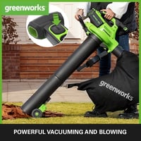 Akumulátorový fúkač a vysávač lístia Greenworks GD40BVII 40V – Záhradné náradie s dvojitou funkciou 2