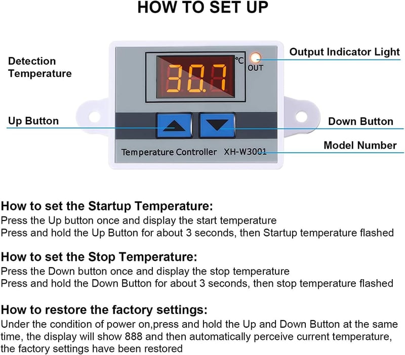 Greluma 2db Digitális Termosztát -50°C-110°C Vízálló Szenzorral Fűtés Hűtés