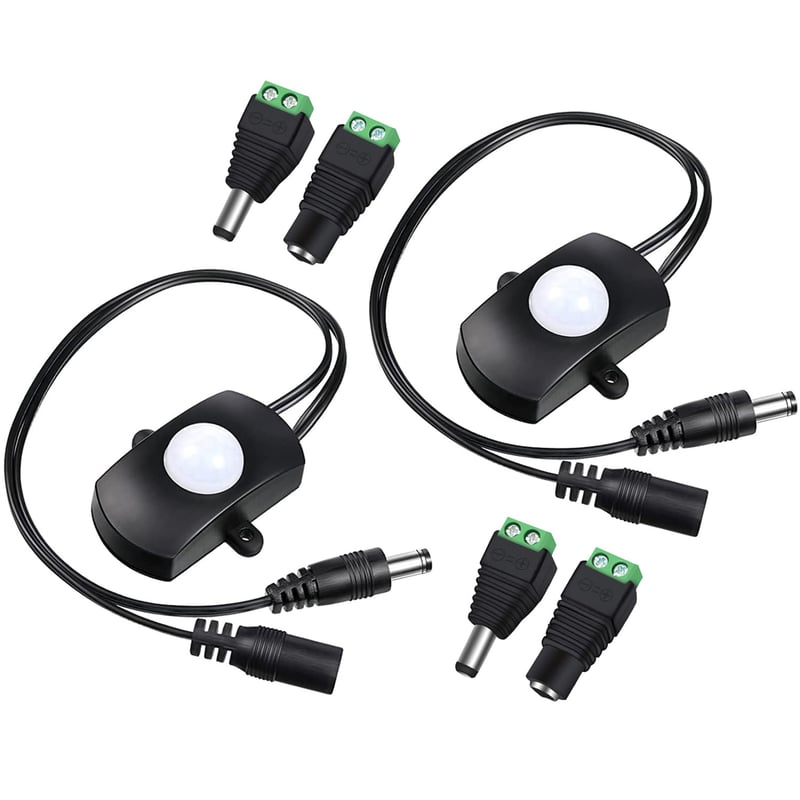Greluma 2db Mini PIR Mozgásérzékelő Kapcsoló 5-24V LED Szalaghoz