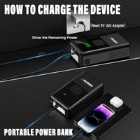 GREPRO 5az1-ben Indítóakkumulátor Kompresszor 3000A 12V Autóhoz LED Kijelzővel 6