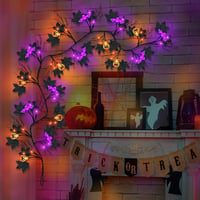 Gresonic Halloween girland fekete 54 LED-es tök dekoráció 8 üzemmód vízálló 4