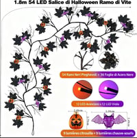 Gresonic Halloween girland fekete 54 LED-es tök dekoráció 8 üzemmód vízálló 2