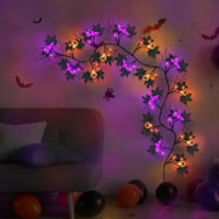 Gresonic Halloween girland fekete 54 LED-es tök dekoráció 8 üzemmód vízálló 6