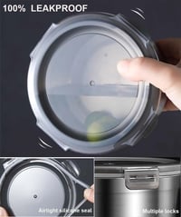 GRFELI Rozsdamentes Acél Ételtároló Dobozok Légmentes Fedéllel, Bento Uzsonnás Doboz Szett 4db (300ml+550ml+950ml+2000ml) 4