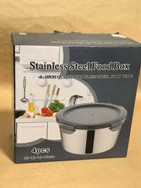 GRFELI Rozsdamentes Acél Ételtároló Dobozok Légmentes Fedéllel, Bento Uzsonnás Doboz Szett 4db (300ml+550ml+950ml+2000ml) 9
