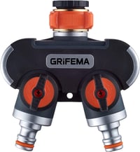 GRIFEMA 2 utas vízcsap elosztó 3/4 és 1/2 col csatlakozással, szabályozható vízáram - 12 cm × 12.7 cm × 5.4 cm, 2-way splitter 1