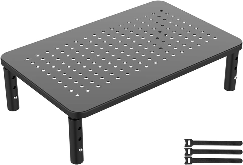 GRIFEMA Állítható Magasságú Monitor Állvány, 3 Fokozat, Laptop Emelő, Fekete, max 20kg - Monitor Stand Model GB1051