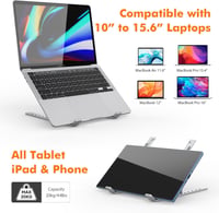 GRIFEMA GB1054 laptop állvány 7 fokozatú, alumínium, hordtáskával, 10-15,6"-os - ezüst 4