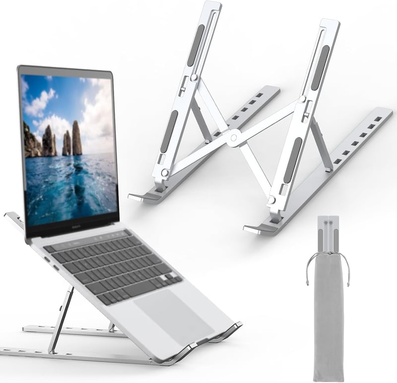 GRIFEMA GB1054 laptop állvány 7 fokozatú, alumínium, hordtáskával, 10-15,6"-os - ezüst