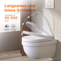 GRIFEMA D-alakú WC-ülőke Soft Close Funkcióval, Duroplast, Lassan Záródó Lecsapódásgátló Toalett Fedél 4
