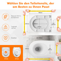 GRIFEMA D-alakú WC-ülőke Soft Close Funkcióval, Duroplast, Lassan Záródó Lecsapódásgátló Toalett Fedél 3
