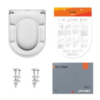 GRIFEMA D-alakú WC-ülőke Soft Close Funkcióval, Duroplast, Lassan Záródó Lecsapódásgátló Toalett Fedél 9