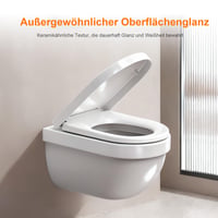GRIFEMA D-alakú WC-ülőke Soft Close Funkcióval, Duroplast, Lassan Záródó Lecsapódásgátló Toalett Fedél 8