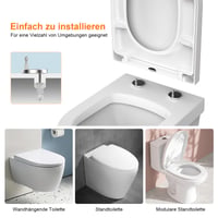 GRIFEMA D-alakú WC-ülőke Soft Close Funkcióval, Duroplast, Lassan Záródó Lecsapódásgátló Toalett Fedél 2